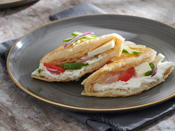 Paratha Sandwich with Puck Labneh and Vegetables