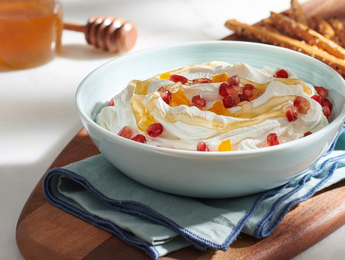 Puck Labneh Dip with Apricot and Pomegranate