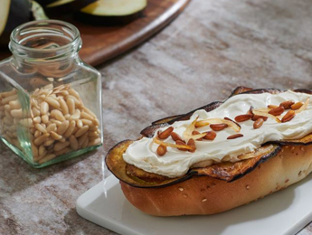 Samoon Bread with Puck Labneh